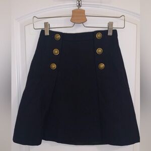 J.Crew Navy Sailor Skirt in Double Serge Wool. Size 00